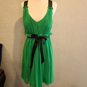 J. Taylor Green Chiffon Cross-Back Dress